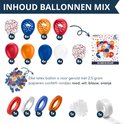 Geslaagd Ballonnen Pakket 48 stuks Rood, Wit, Blauw & Oranje met Lint – Geslaagd Versiering – Papieren Confetti – Partylove®